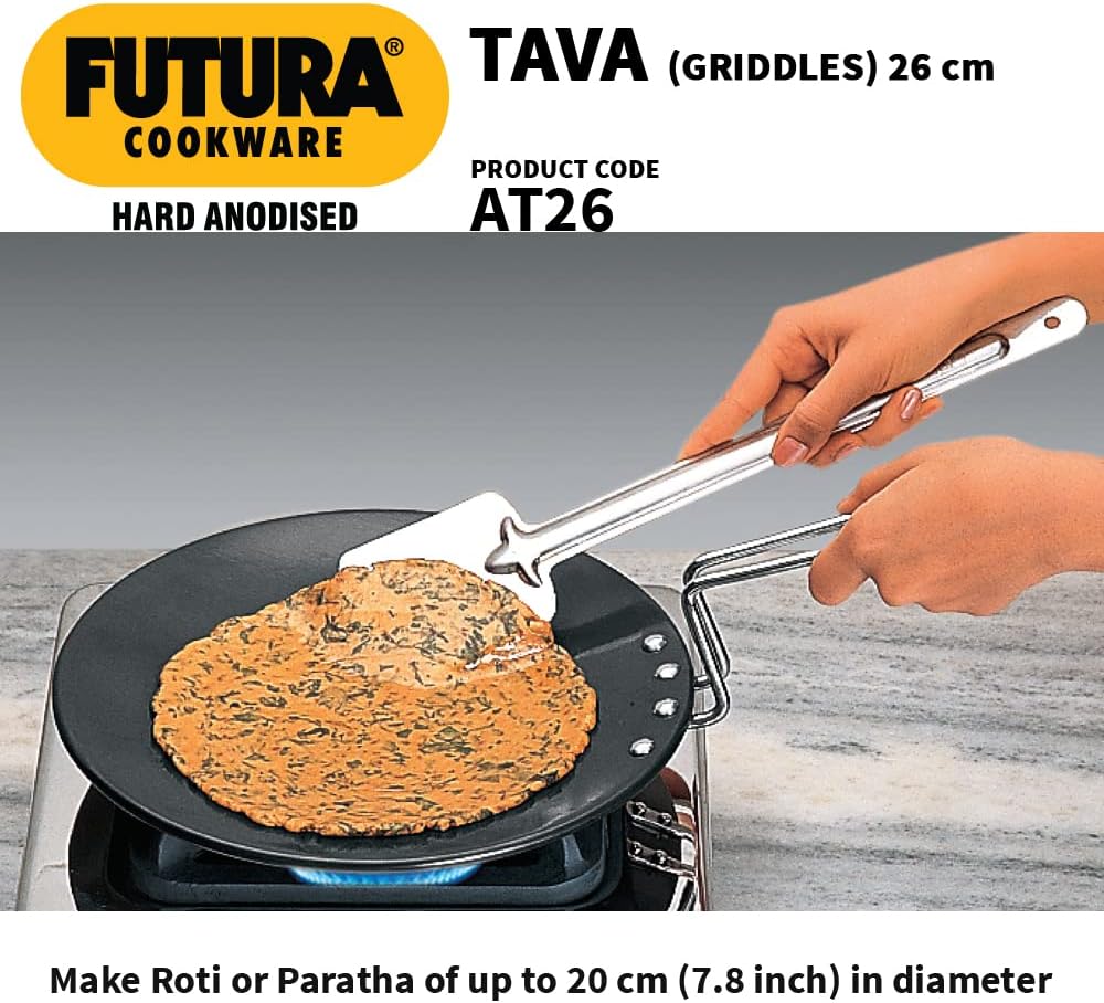 hawkins futura hard anodised tava 26 cm, 4.88 mm (black)