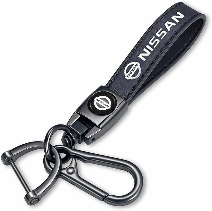 vegah genuine leather car keychain for nissan versa, sentra, altima, maxima, rogue, altima maxima keychains car key chain for man and woman universal keyring car accessories，black, for 09, universal