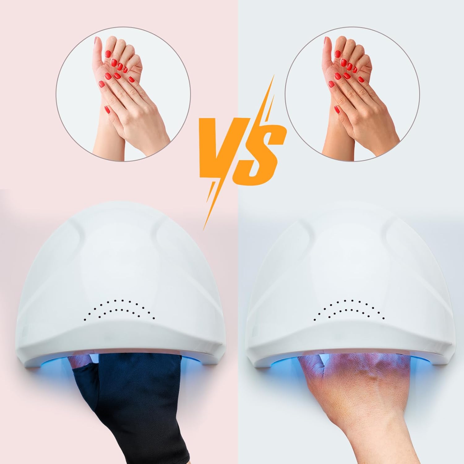 syhood 3 pairs uv shield glove gel manicures glove anti uv fingerless gloves protect hands from uv light lamp manicure dryer (black)