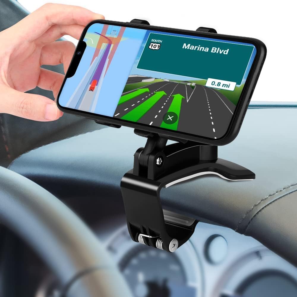 non slip car phone clip holder dashboard cellphone mount hud mobile phone holder for car compatible for iphone 13 12 11 pro max xs xr se x 8 7 6 plus 6s,samsung galaxy s20 s10 s9 s8 plus note 9 8