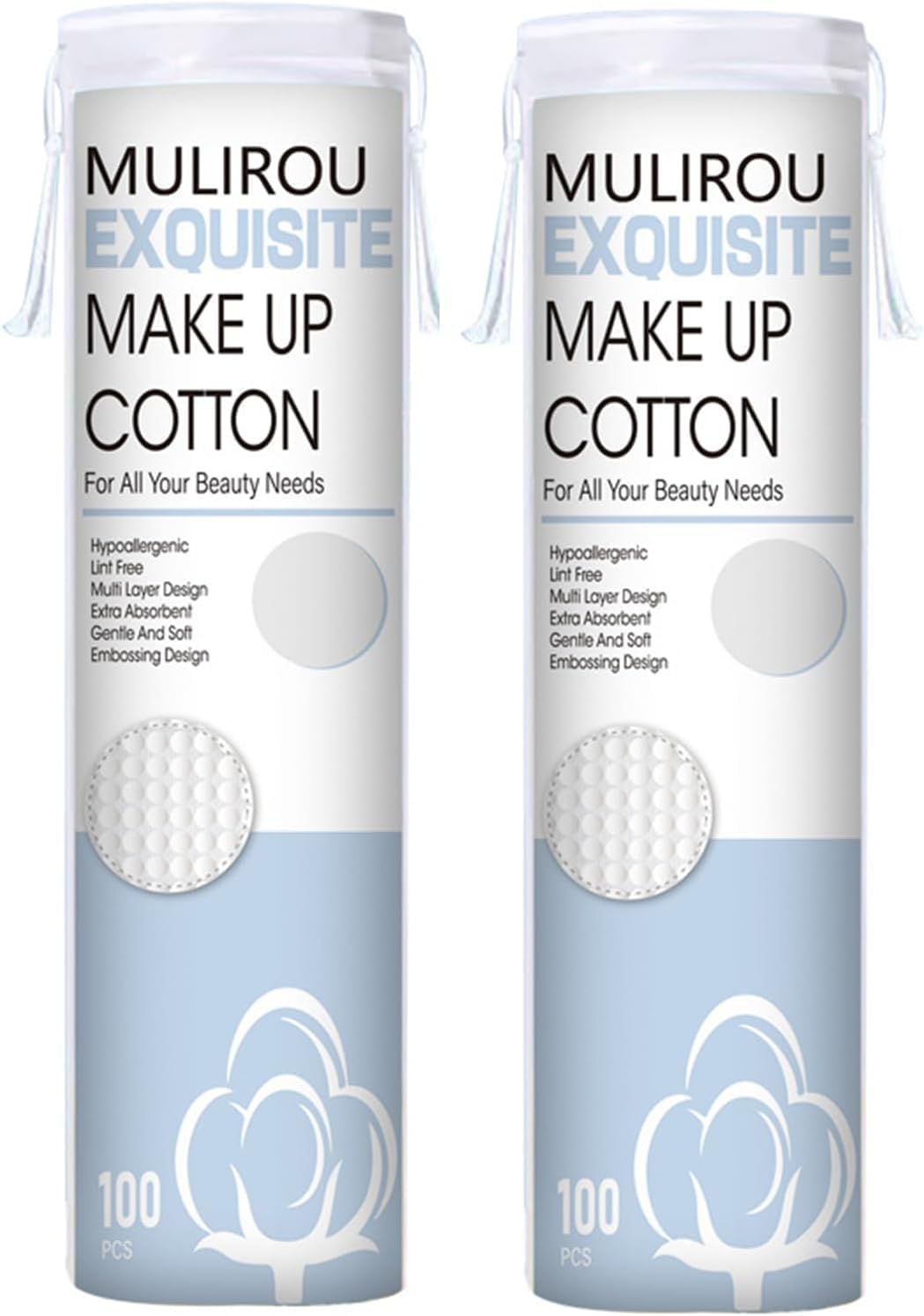 paris plus premium 100% natural cotton rounds certified organic cotton makeup pads (200 count) for face cosmetic cotton makeup remover rounds micro bead surface