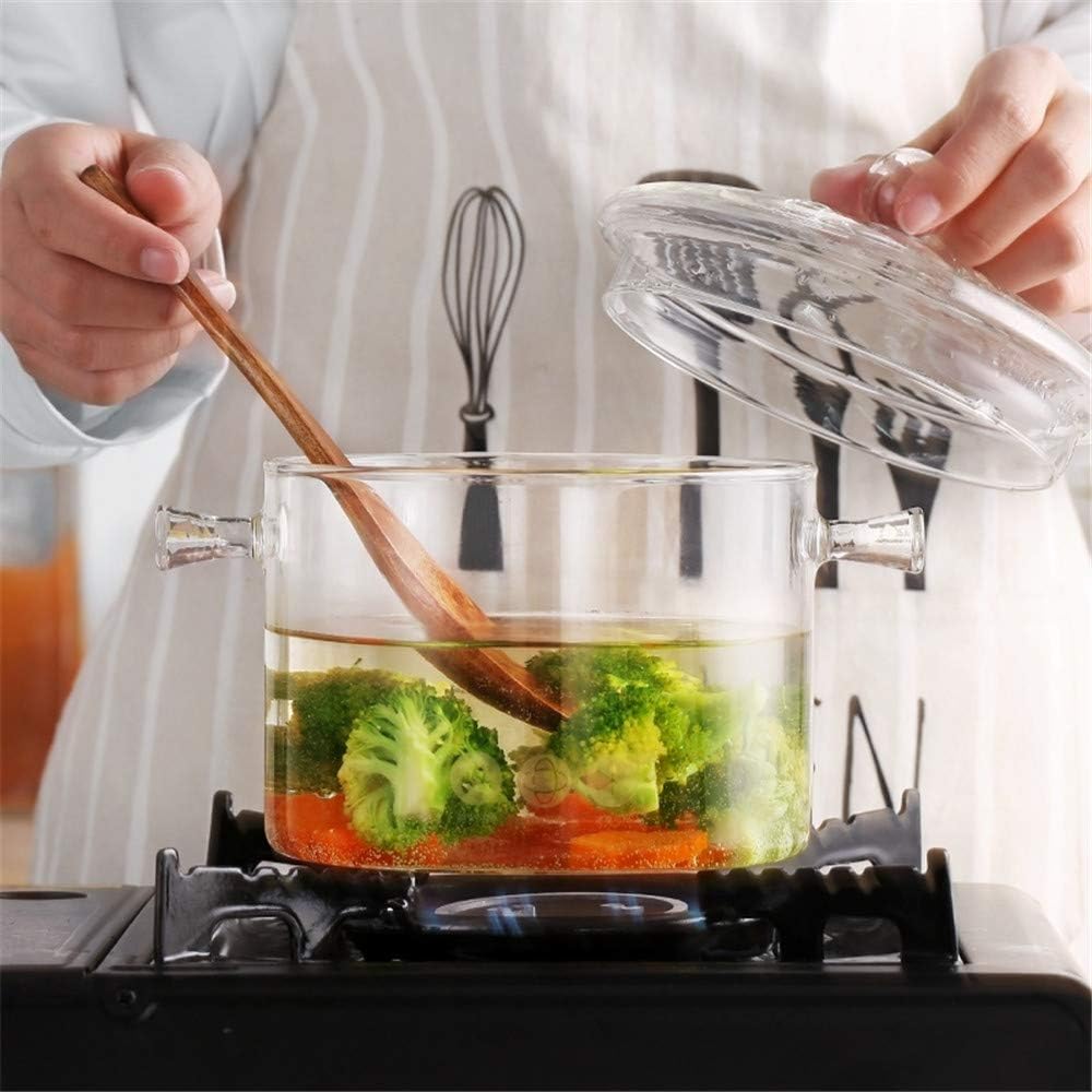 nlywb 1.5l/50 fl glass pot, glass saucepan with cover, heat resistant glass stovetop pot clear cooktop safe for pasta noodle, soup, milk, baby food