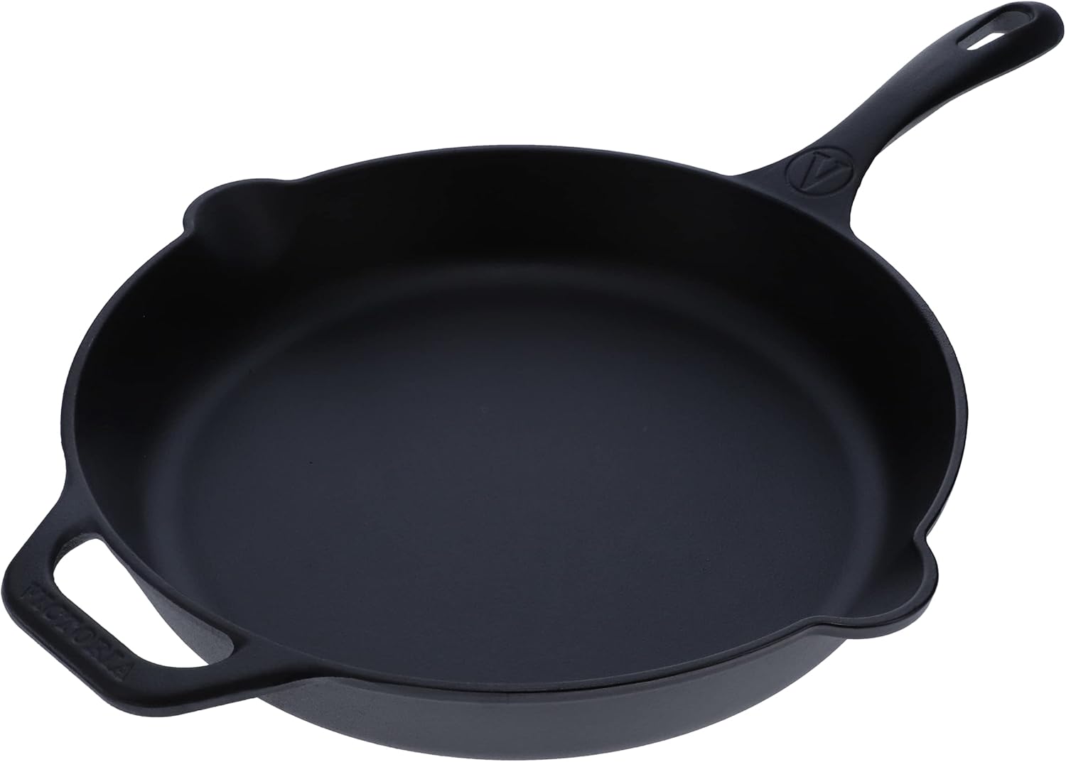 victoria seasoned cast iron skillet pan with long handle 12 inch skl 212