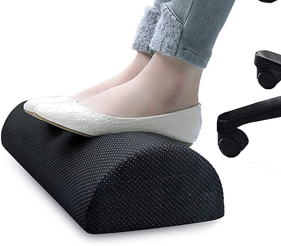 goodstuff office foot rest under desk: new ergonomic footrest cushion w/angled half cylinder design for optimum leg clearance: firm, compact supportive foot stool under desk foot rest desk accessories