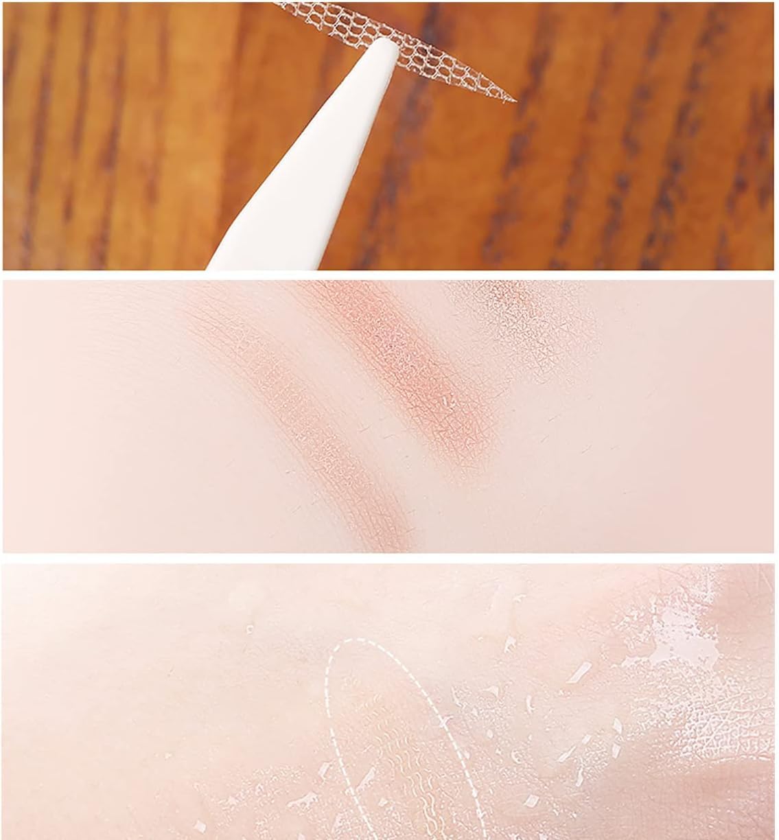 1200 pcs eyelid tape, droopy eyelid stickers, eyelid lift, invisible instant double eyelid strips, self adhesive eye tapes fiber for droopy mono eyelids, big eye tools with fork rods tweezers