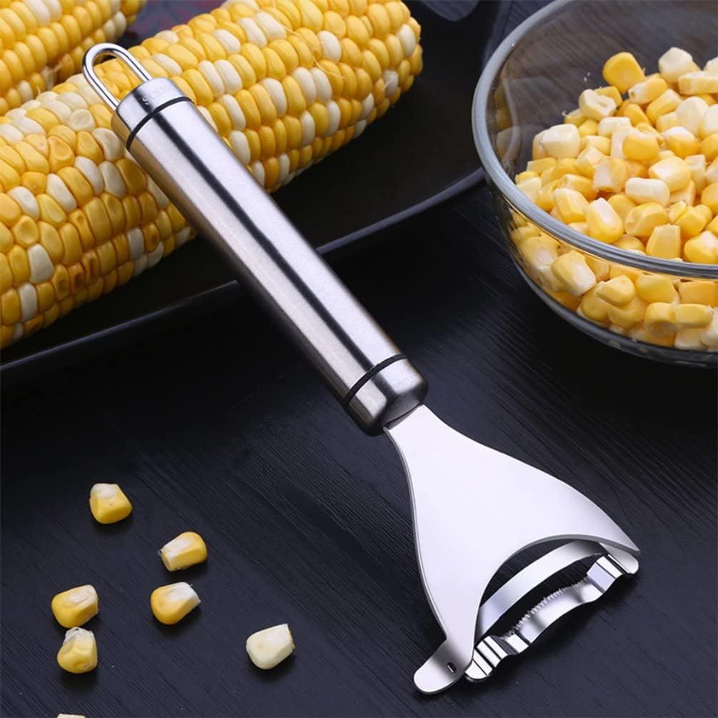 mooshion deluxe corn stripper,corn cob peeler corn remover corn kerneler with stainless steel blades and hand protector