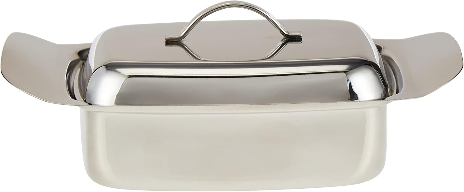 raj stainless steel butter dish with lid, 19 cm x 12 cm x 5 cm, silver, kts034, butter dish , ideal butter keeper