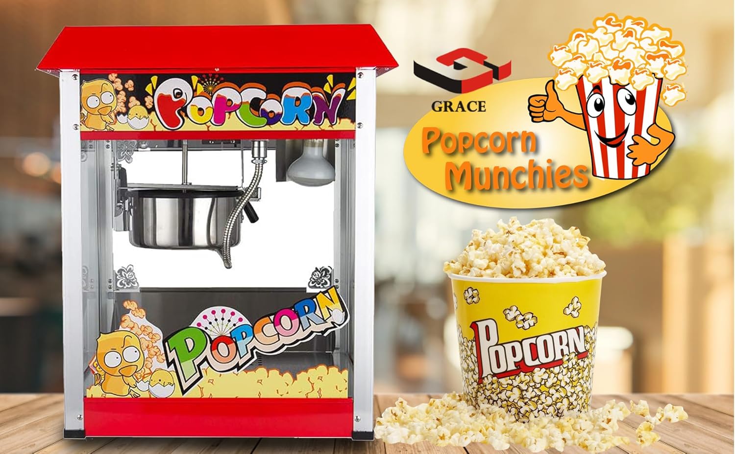 grace kitchen maker electric non stick pan high capacity roof type fully automatic thermal popcorn machine (1608(56 * 42 * 68cm))