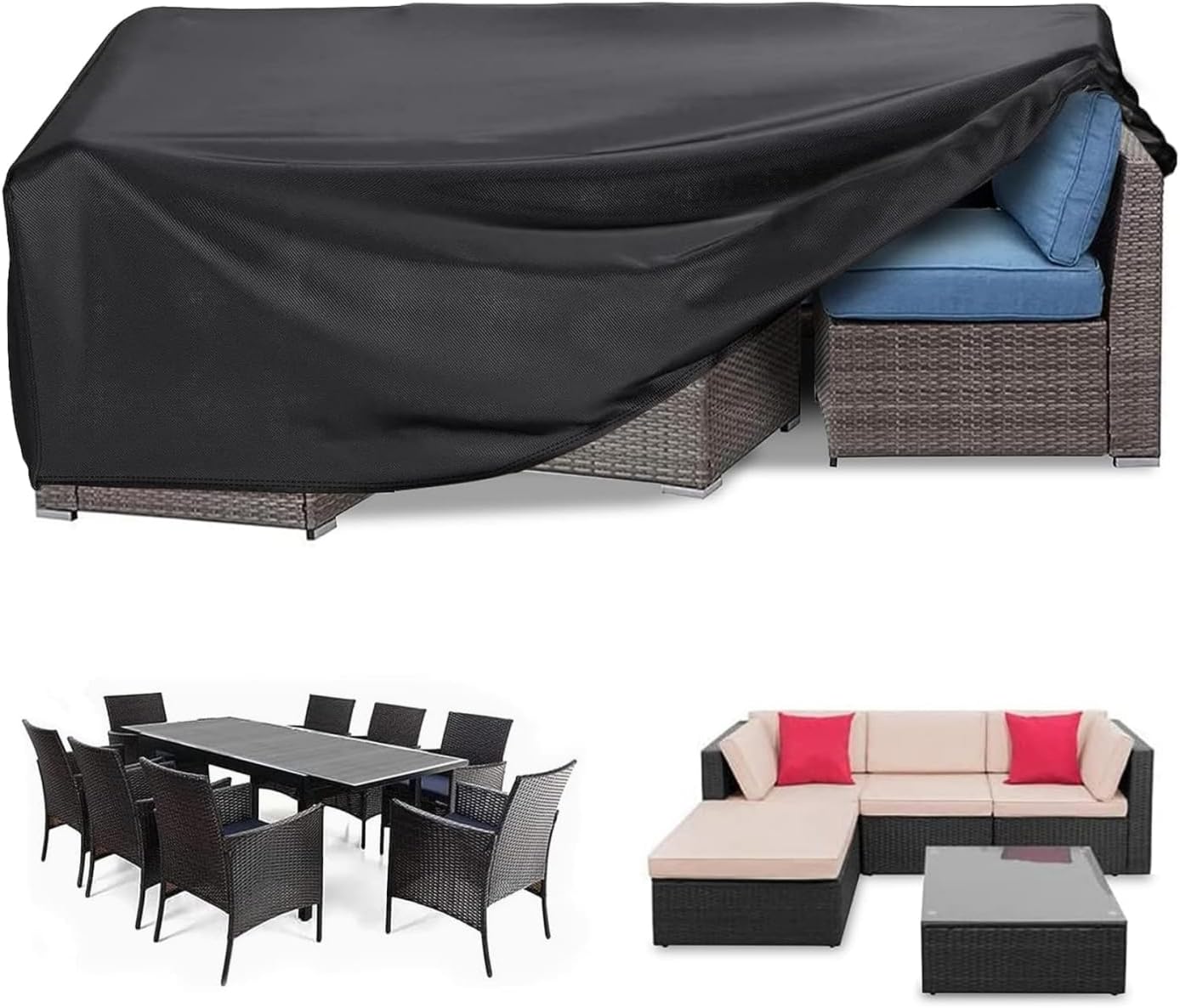 sky touch patio furniture cover 180x120cm, garden furniture set cover waterproof, outdoor table and chair set covers, heavy duty oxford fabric furniture covers dust proof anti uv