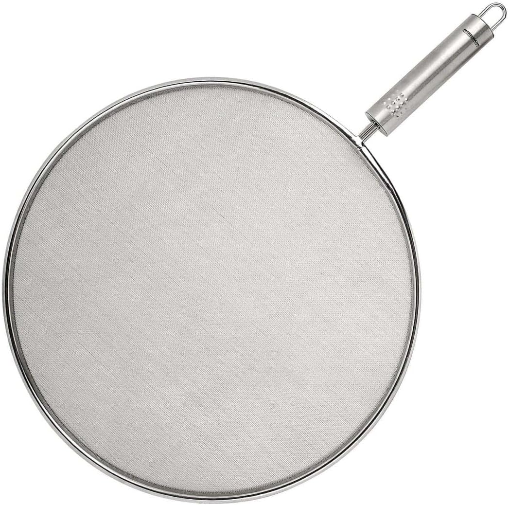 fackelmann stainless steel splatter screen, silver, 40478