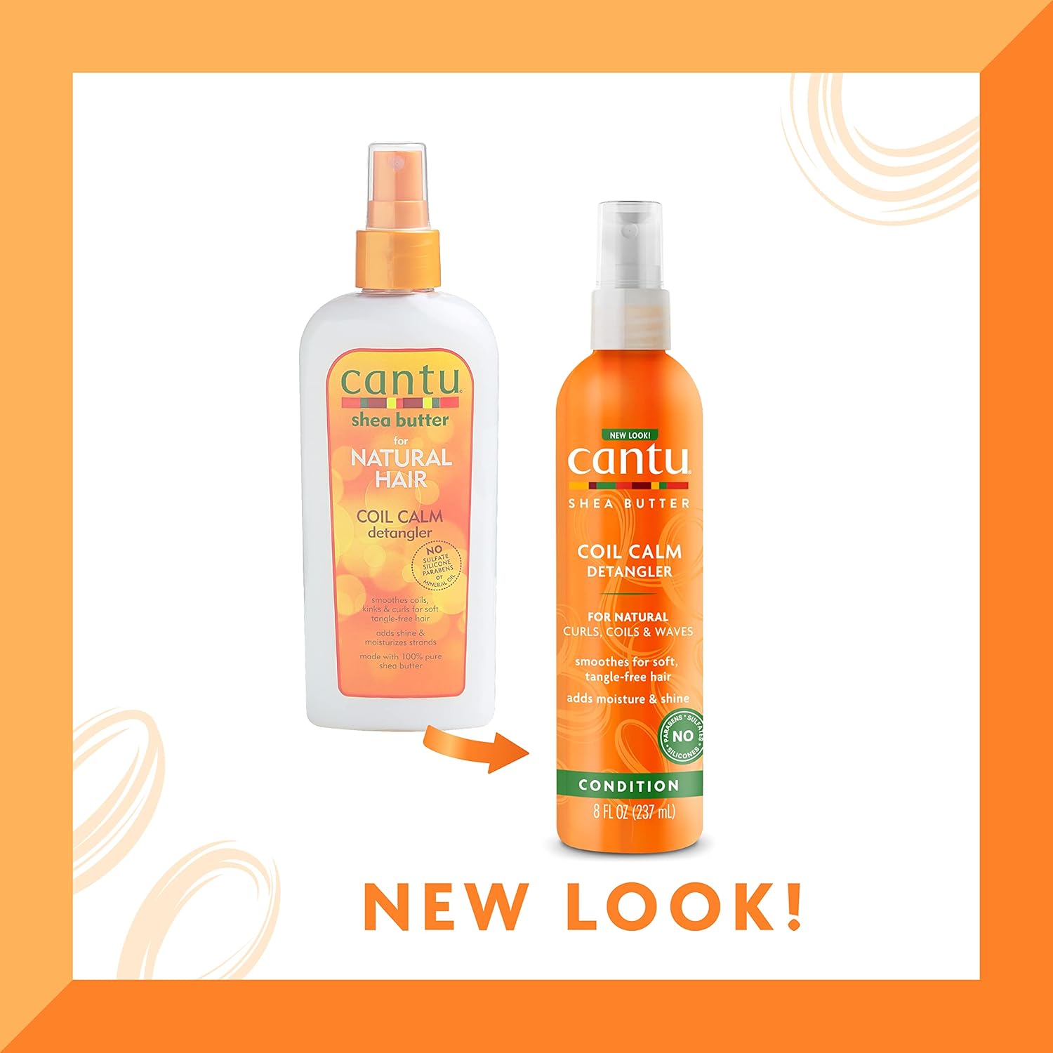 cantu shea butter for natural hair coil calm detangler, 237 ml