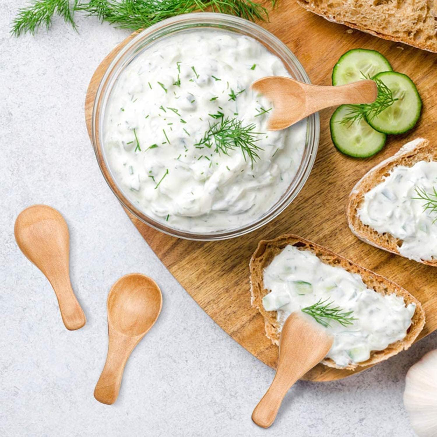 delfino small wooden teaspoon, wooden teaspoon small teaspoons serving wooden utensils for salt spoon honey coffee tea sugar salt, mini wooden spoon for daily use light brown (10 pieces 3 inches)