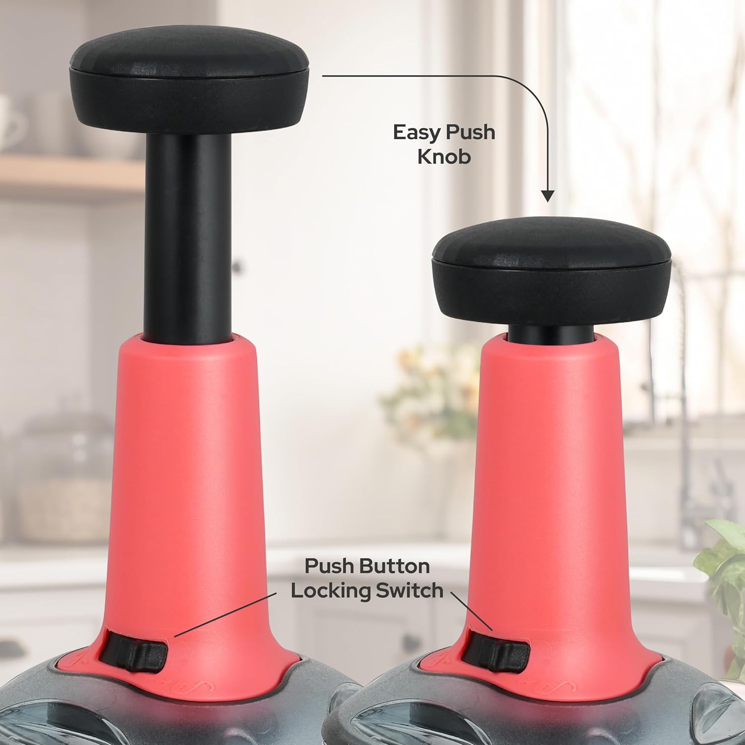 impex push chopper (ic 650) for kitchen vegetables & fruits | multipurpose hand press chopper with lock & unlock system| quick manual hand held chopper onion cutter/mixer multicolor