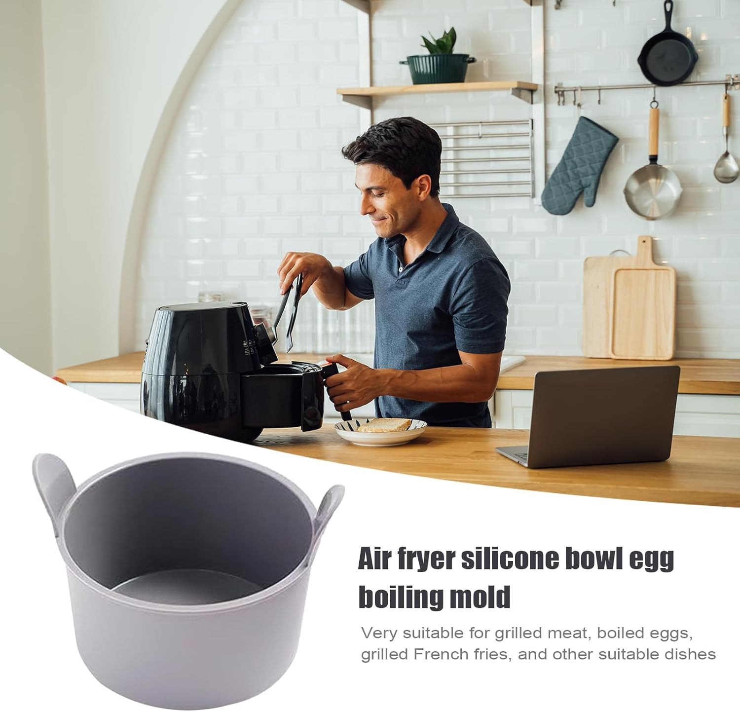 fadcaer 4 pcs ramekins for air fryer silicone large muffin cases nonstick egg poacher silicone mould bakeware easy release ramekins baking cups for muffin cupcakes eggs pudding (color a 4pcs)