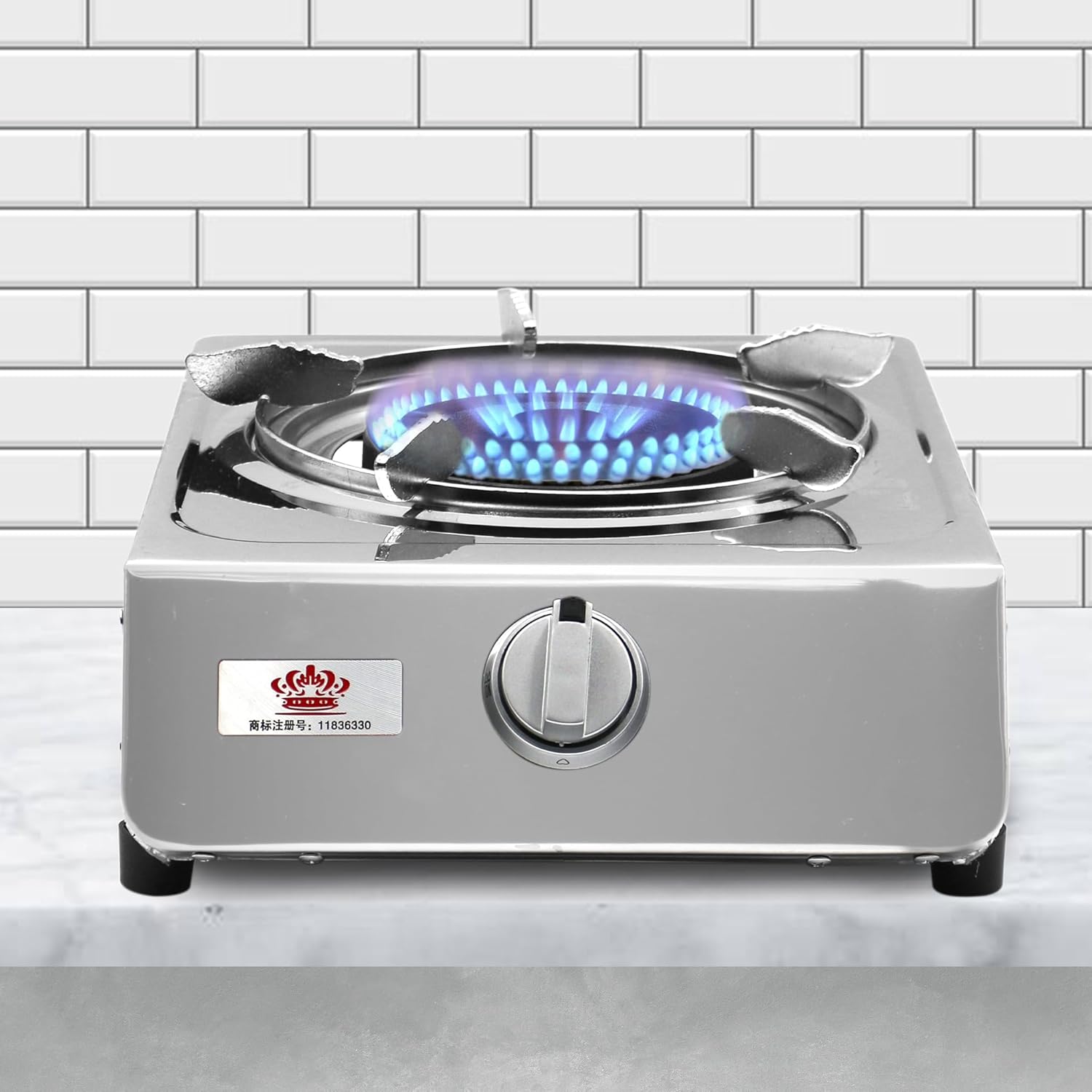 g grace portable gas stove single burner cooker lpg camping wok stainless steel 4kw indoor & outdoor stainless steel (single burner)