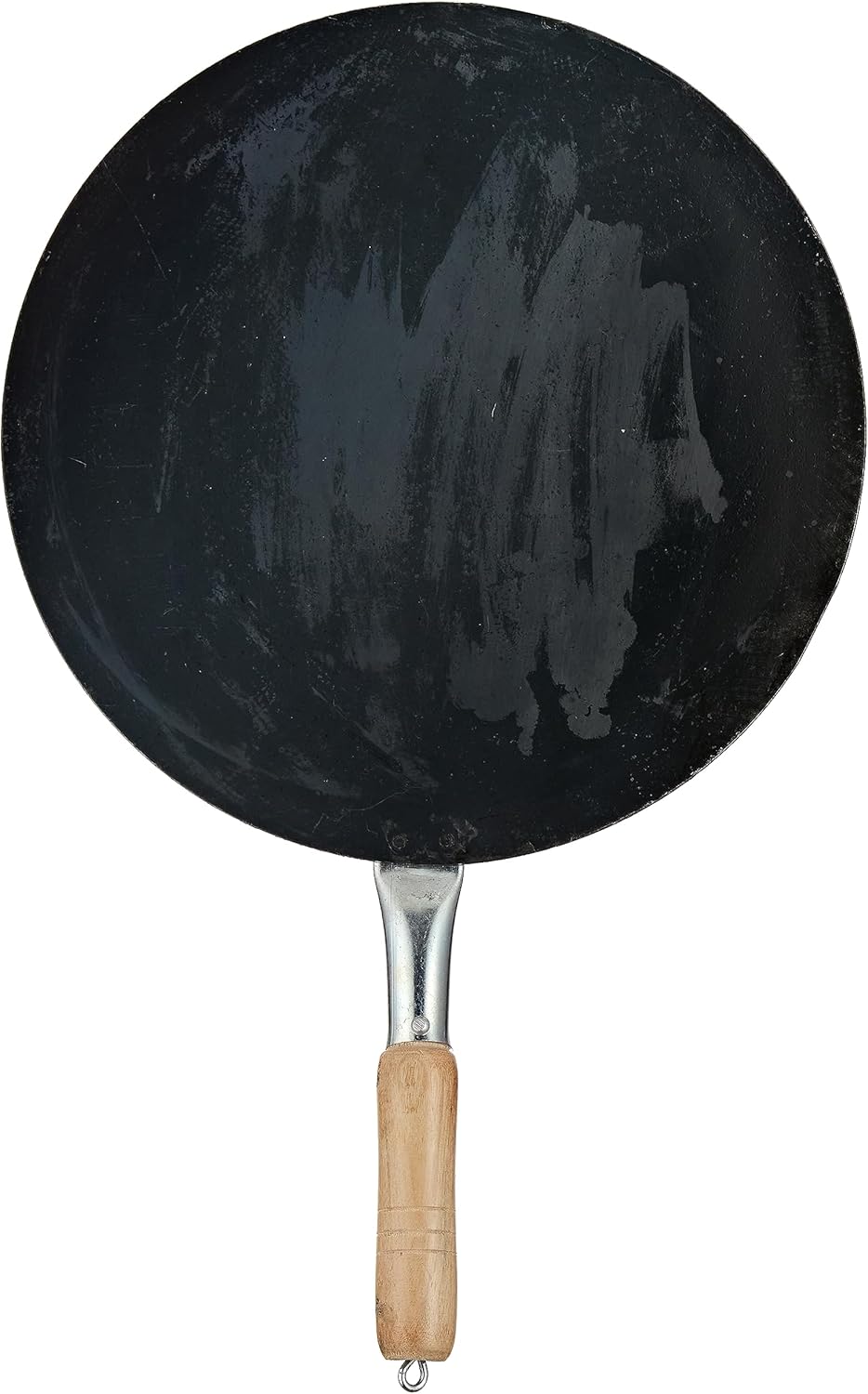 raj iron fry pan with handle, black, 35 cm, iht014, dosa tawa , flat fry pan , pancake maker