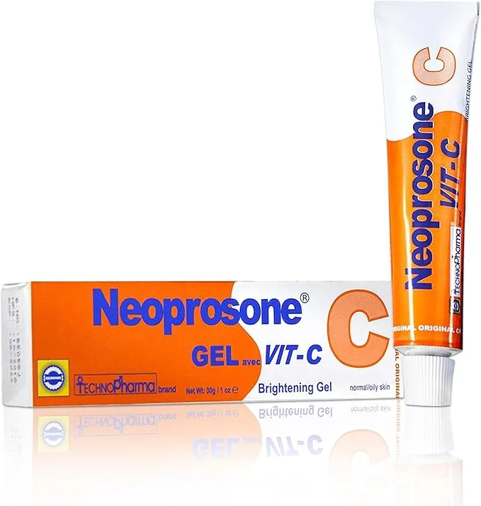 neoprosone, vitamin c gel 1 fl oz / 30 ml skin brightening cream for women and men with alpha arbutin
