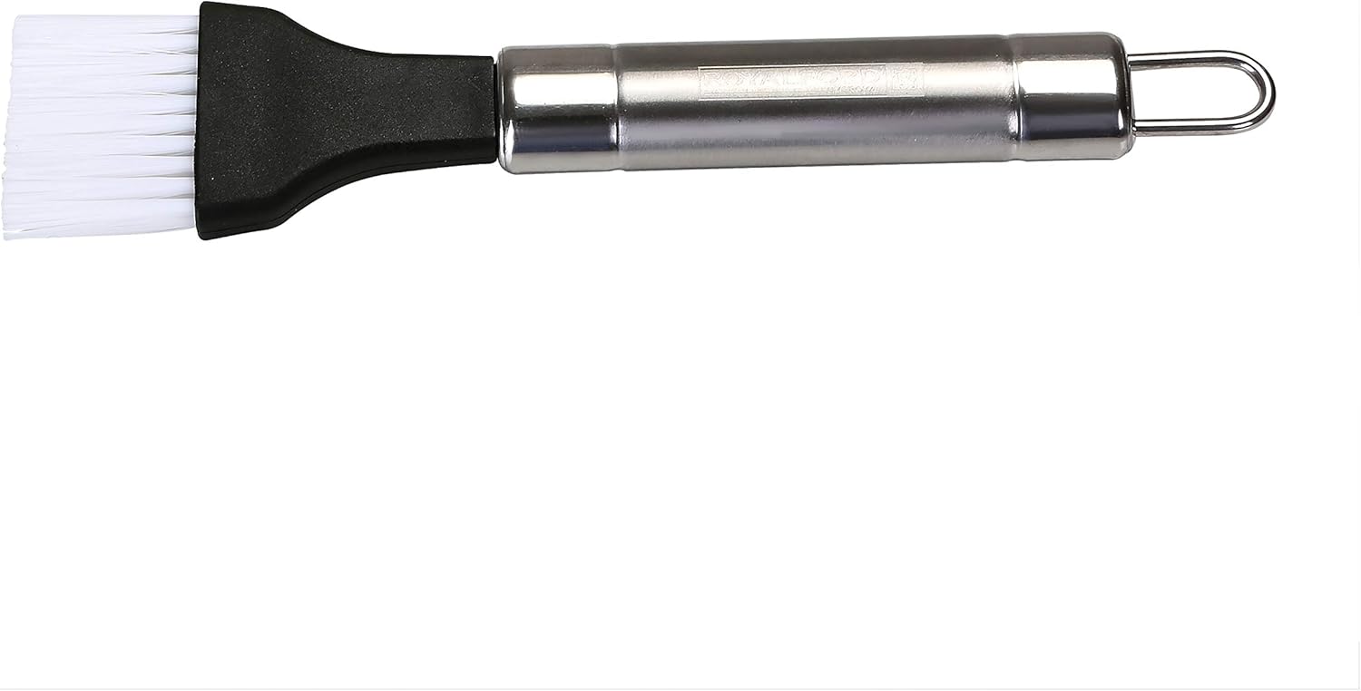 royalford sauce brush with stainless steel handle marinating and basting brush with ergonomically designed stainless steel handle with hanging loop bristles helps to glaze marinade glaze oil or bu