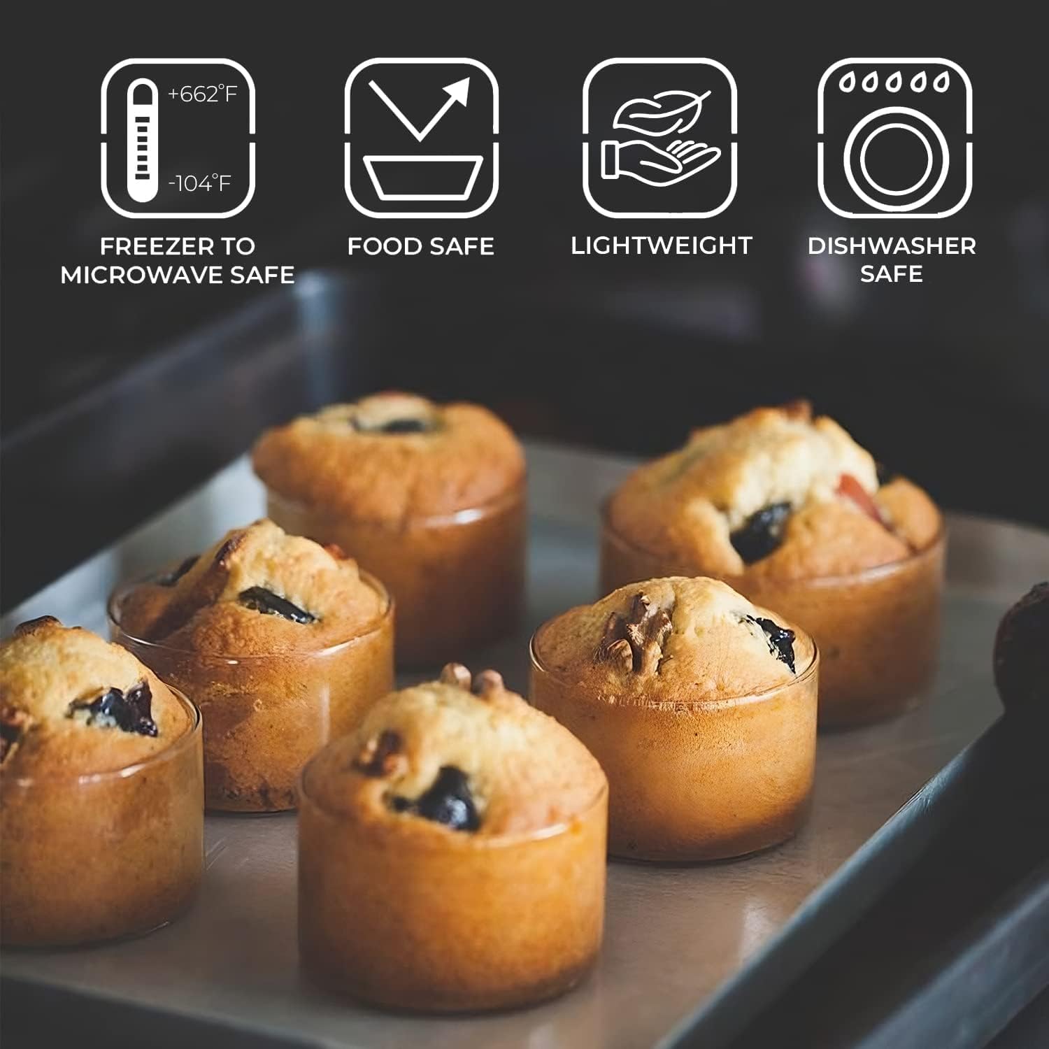 borosil small glass bowl set (105 ml) set of 6, clear, 3.5 ounce glass bowls