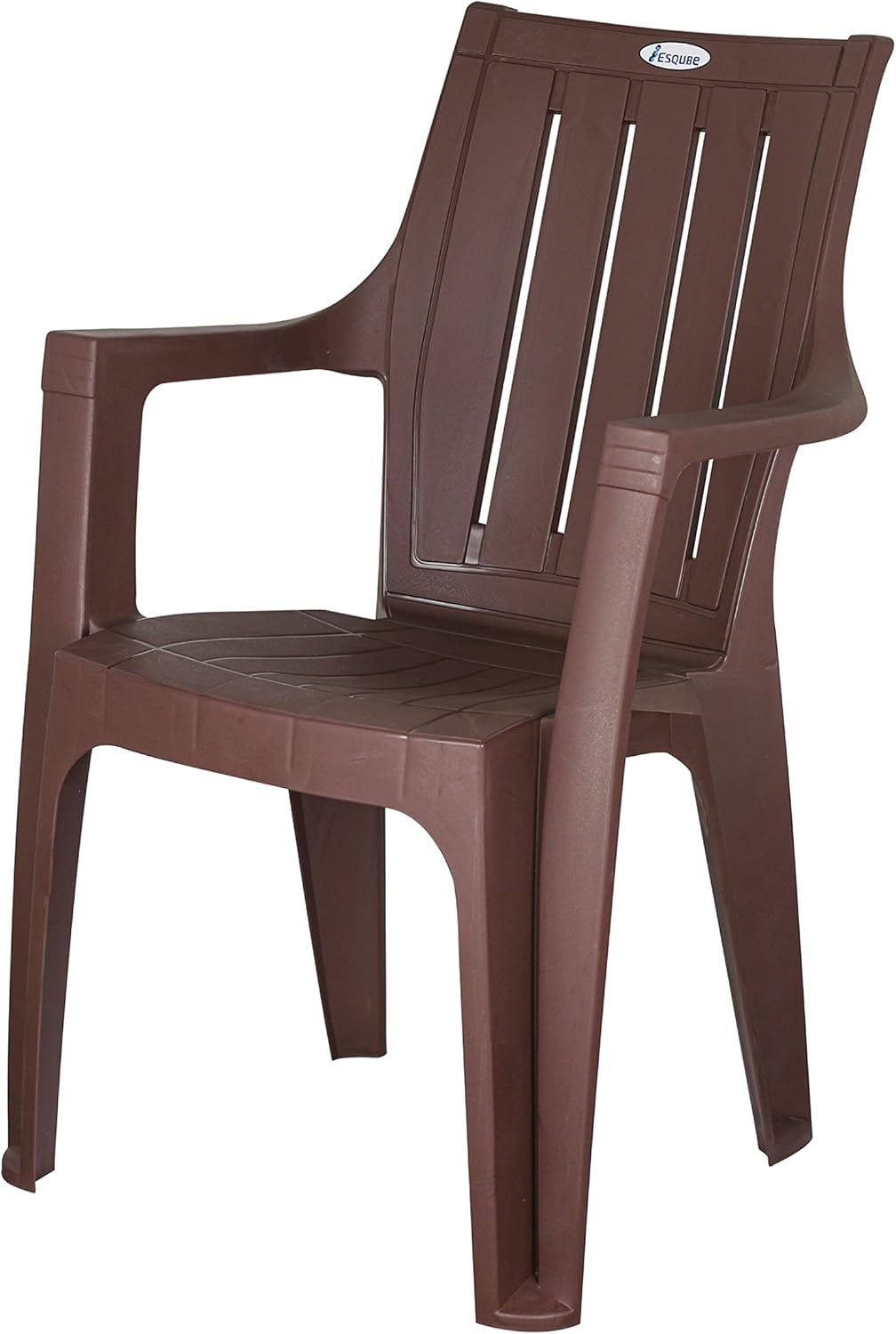 esqube neptune plastic arm chair brown
