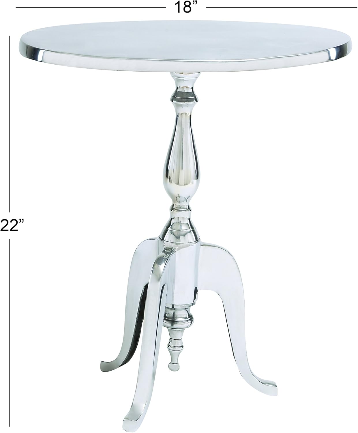 deco 79 aluminum oval accent table, 22 by 19 inch