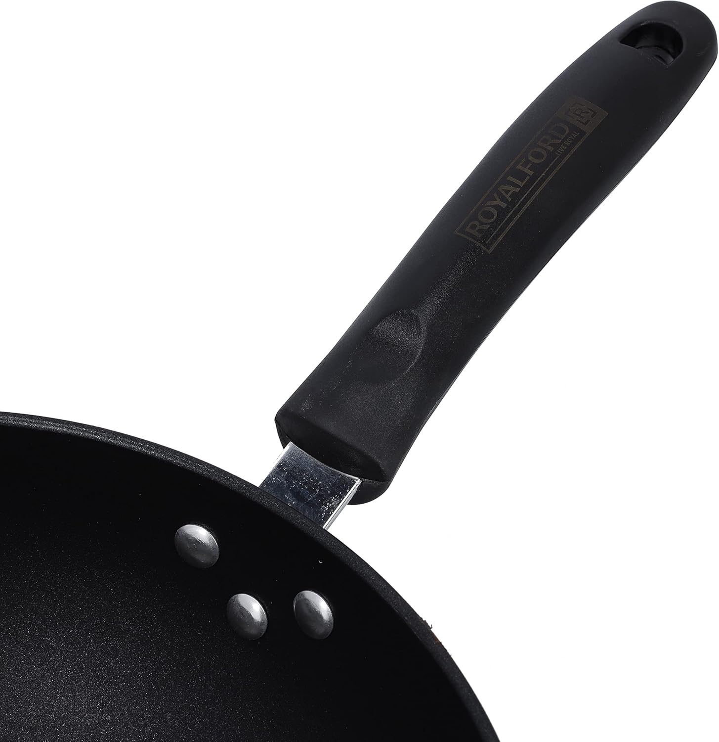 royalford 30cm carbon steel wokpan, multi colour, rf9768