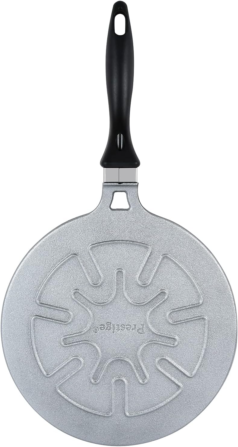 prestige cast iron tawa 28 cm pr80954, black