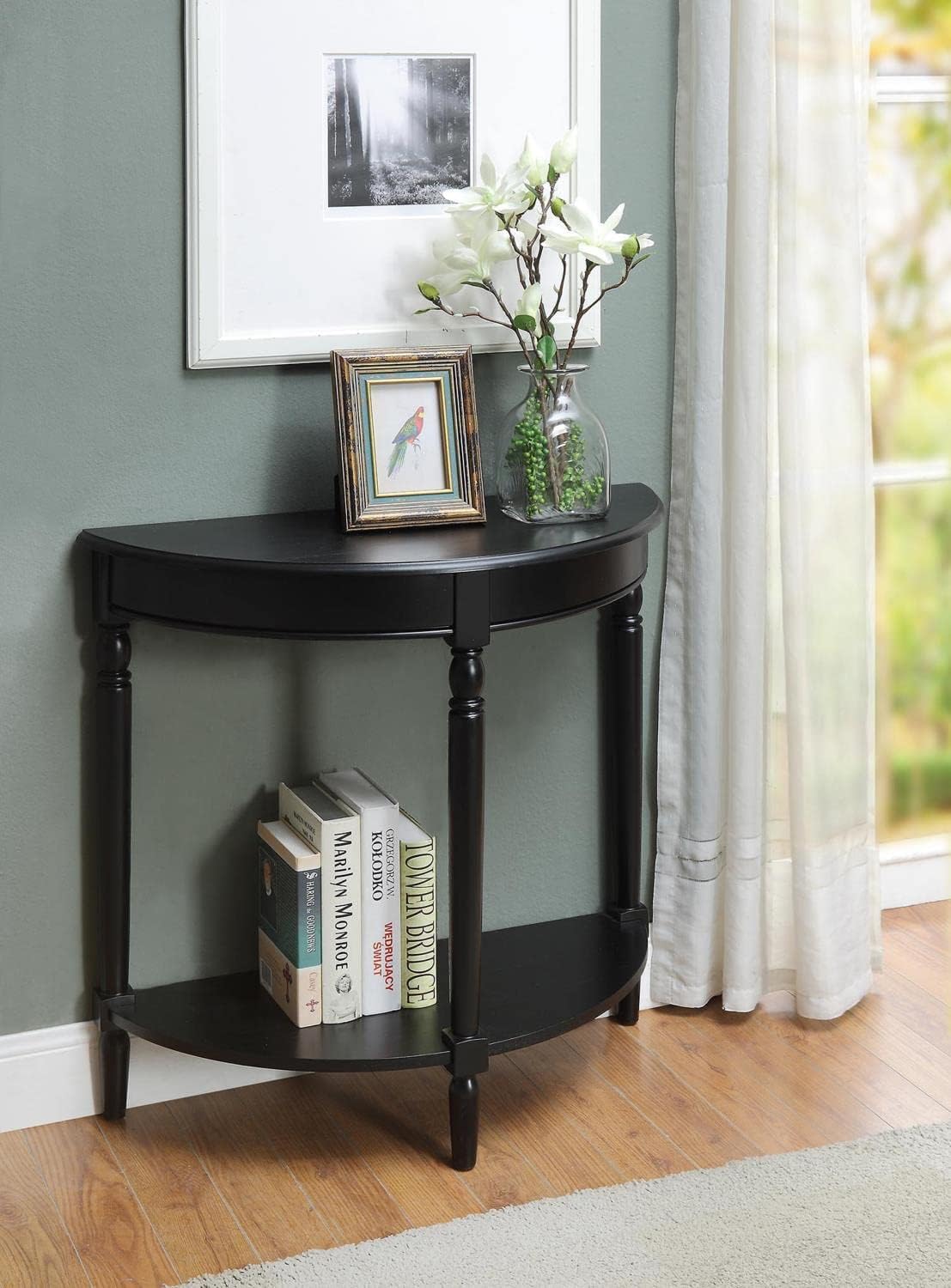 convenience concepts french country entryway table, black