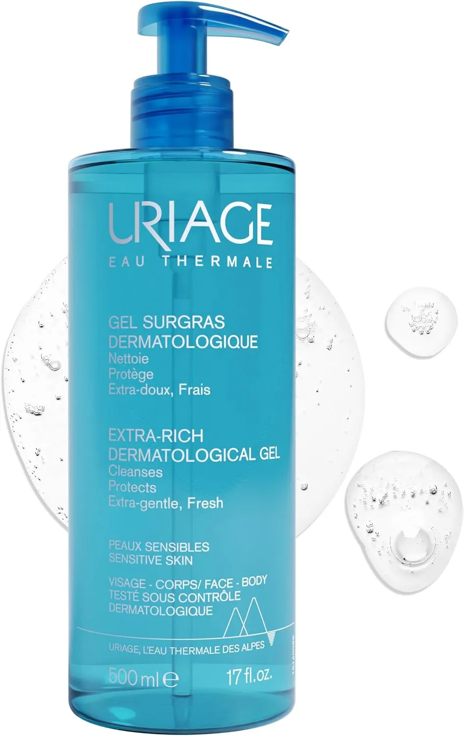uriage gel surgras dermatologique extra rich cleanser for sensitive skin 500 ml