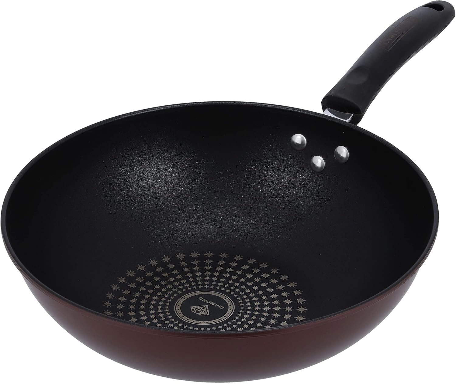 royalford 30cm carbon steel wokpan, multi colour, rf9768