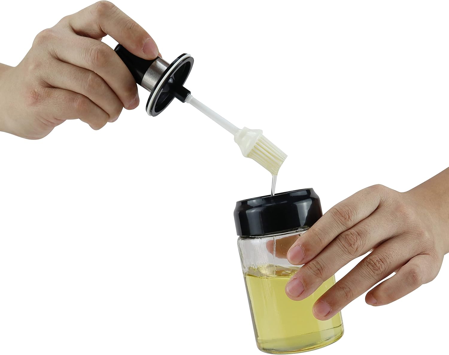 eiks oil bottle with silicone brush for cooking bbq kitchen
