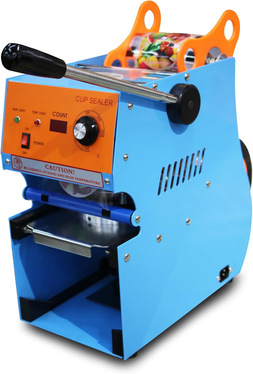 grace manual handle cup sealing machine commercial sealer hand pressure sealing maker bubble pearl milk tea shop closure cup lid with 1 sealing film