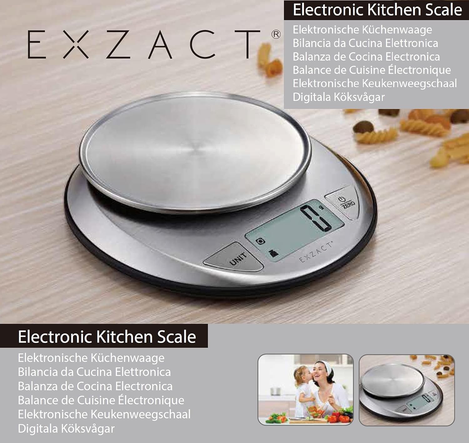 exzact digital kitchen scale stainless steel electronic baking scale food scale capacity 5kgs support imperial and metric switch