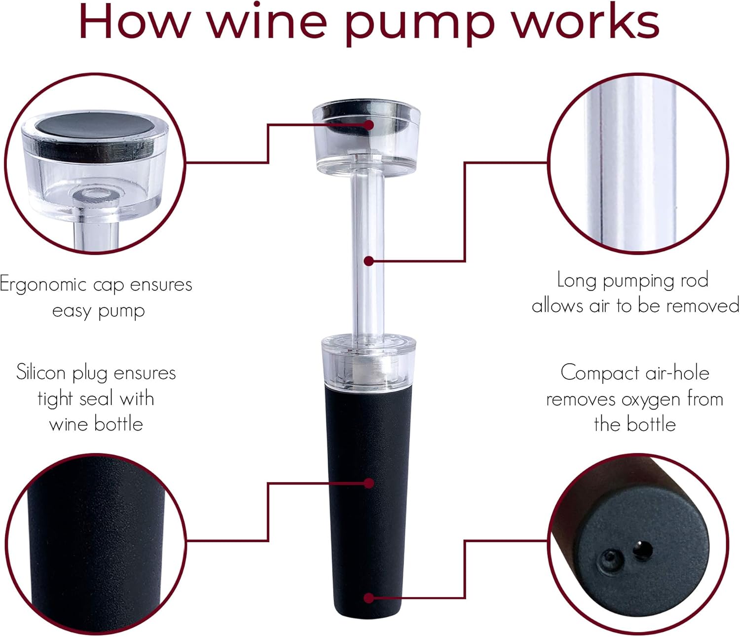 tenten labs wine aerator pourer and wine pump classic (2 pack) wine stopper and wine saver modern aerating spout and vacuum stopper gift box included