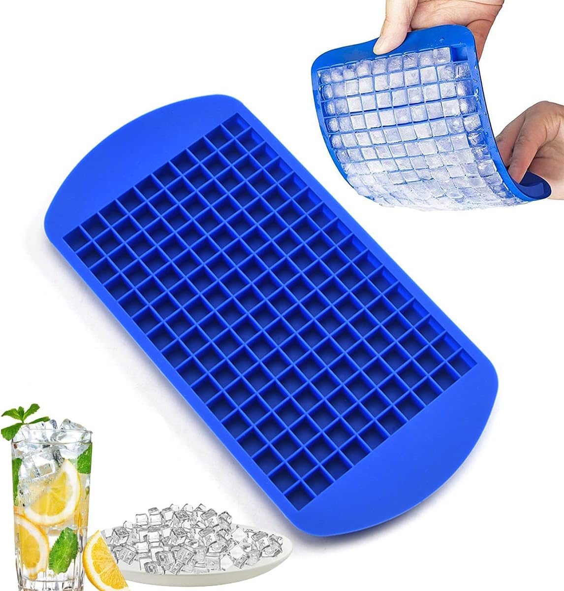 showay 160 ice cubes frozen cube bar pudding silicone tray mold tool blue
