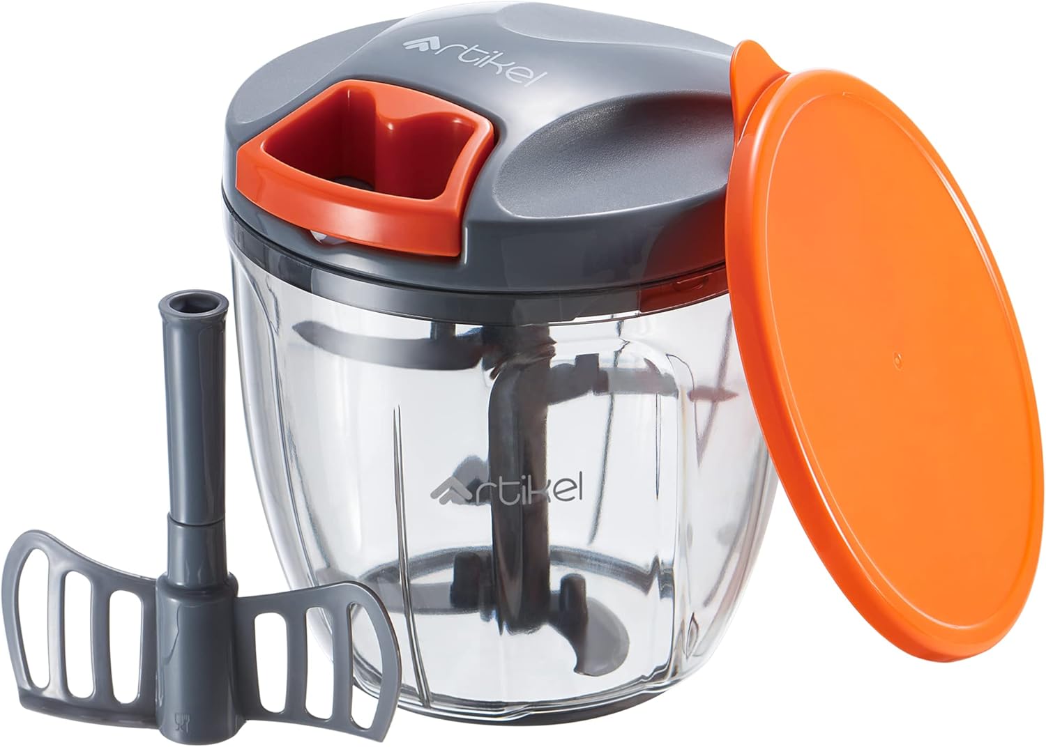 artikel® manual chopper & blender with storage lid | chops vegetables, nuts & fruits | blends flour | egg beater | meat mincer | large 900 ml