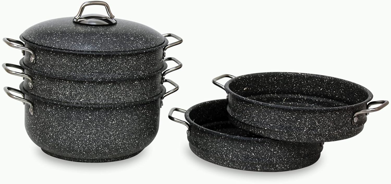 hascevher germanitium steamer manti pot 5 tier multi purpose cooking pot (26 cm)
