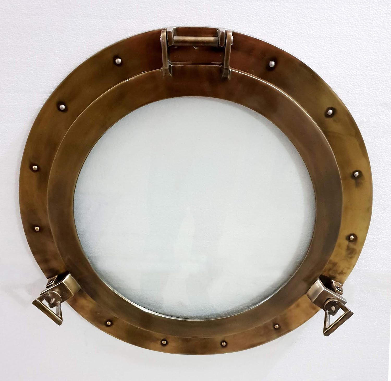 medieval replicas marine nautical store antique canal boat porthole window ship round glass wall decor porthole 24" inches brown