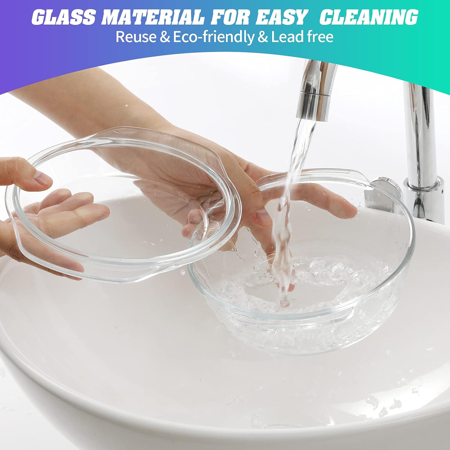 glass soup bowl with handles lid glass cereal bowls clear oatmeal bowl small glass bowl for breakfast cooking,small casserole dish round baking dish with lid, microwave, dishwasher, oven, stove safe