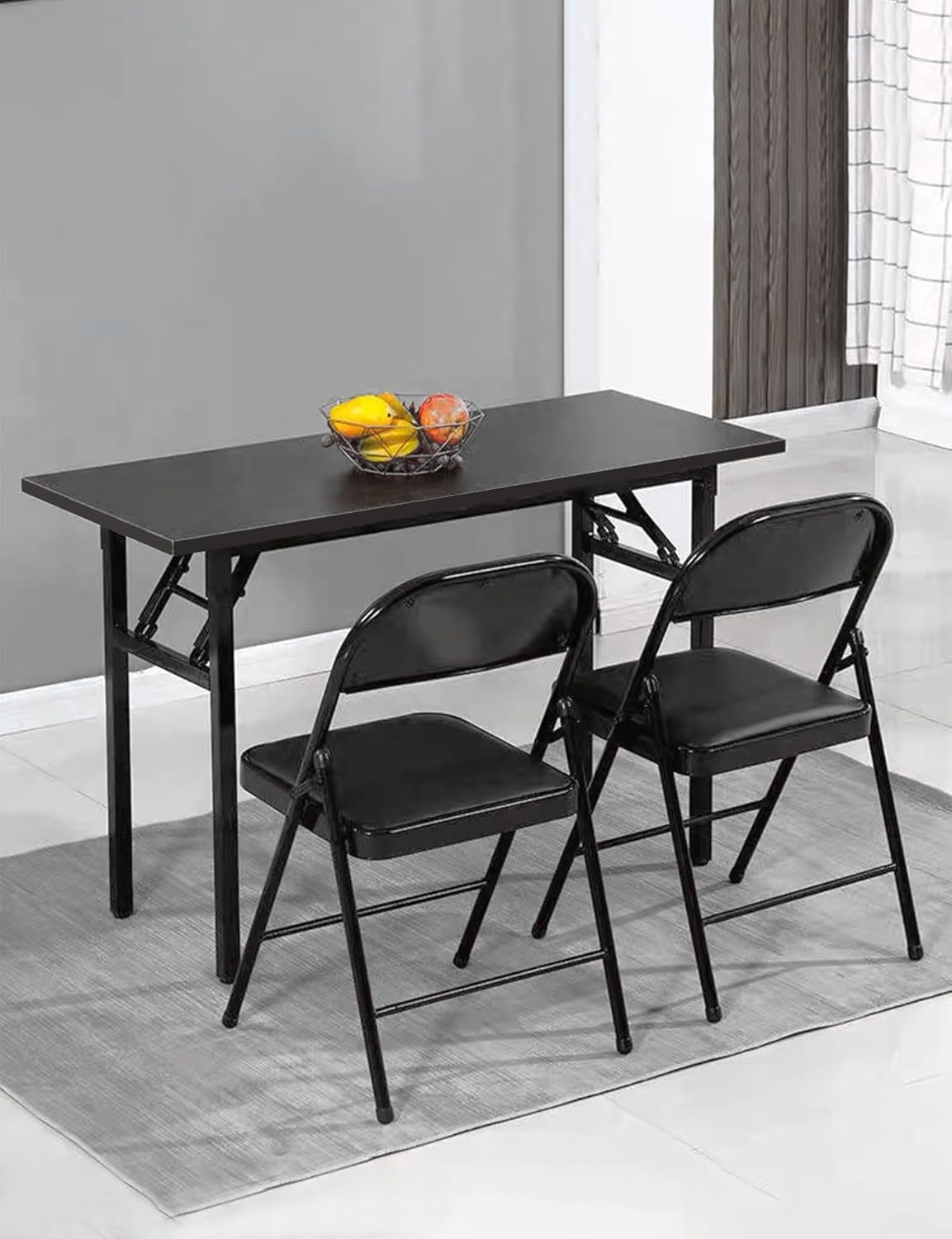 meishida folding table for small spaces, multi functional small writing desk, sturdy foldable desk portable outdoor table for home, office, study, computer desk (black, 100 * 50cm)