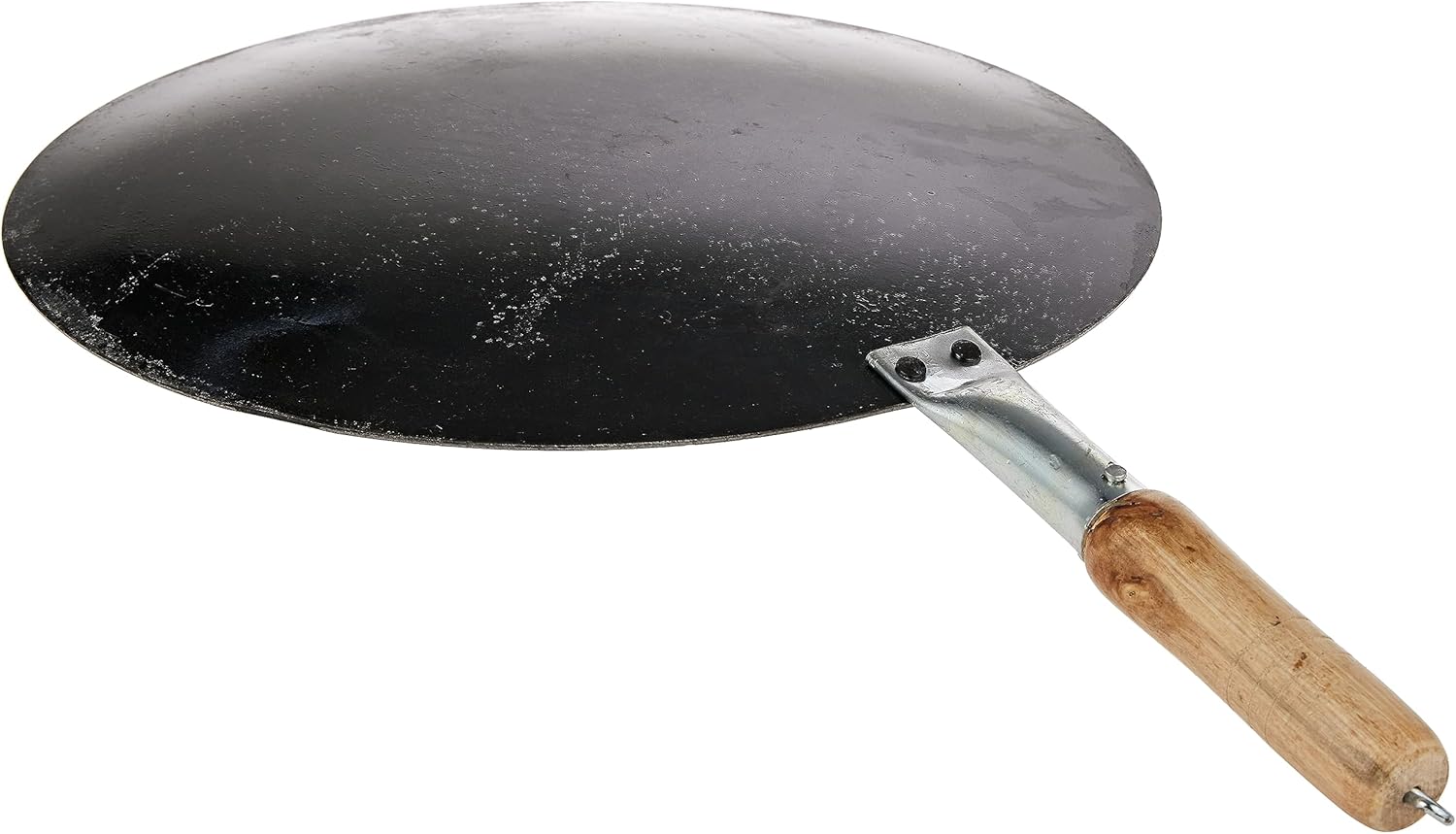 raj iron fry pan with handle, black, 35 cm, iht014, dosa tawa , flat fry pan , pancake maker