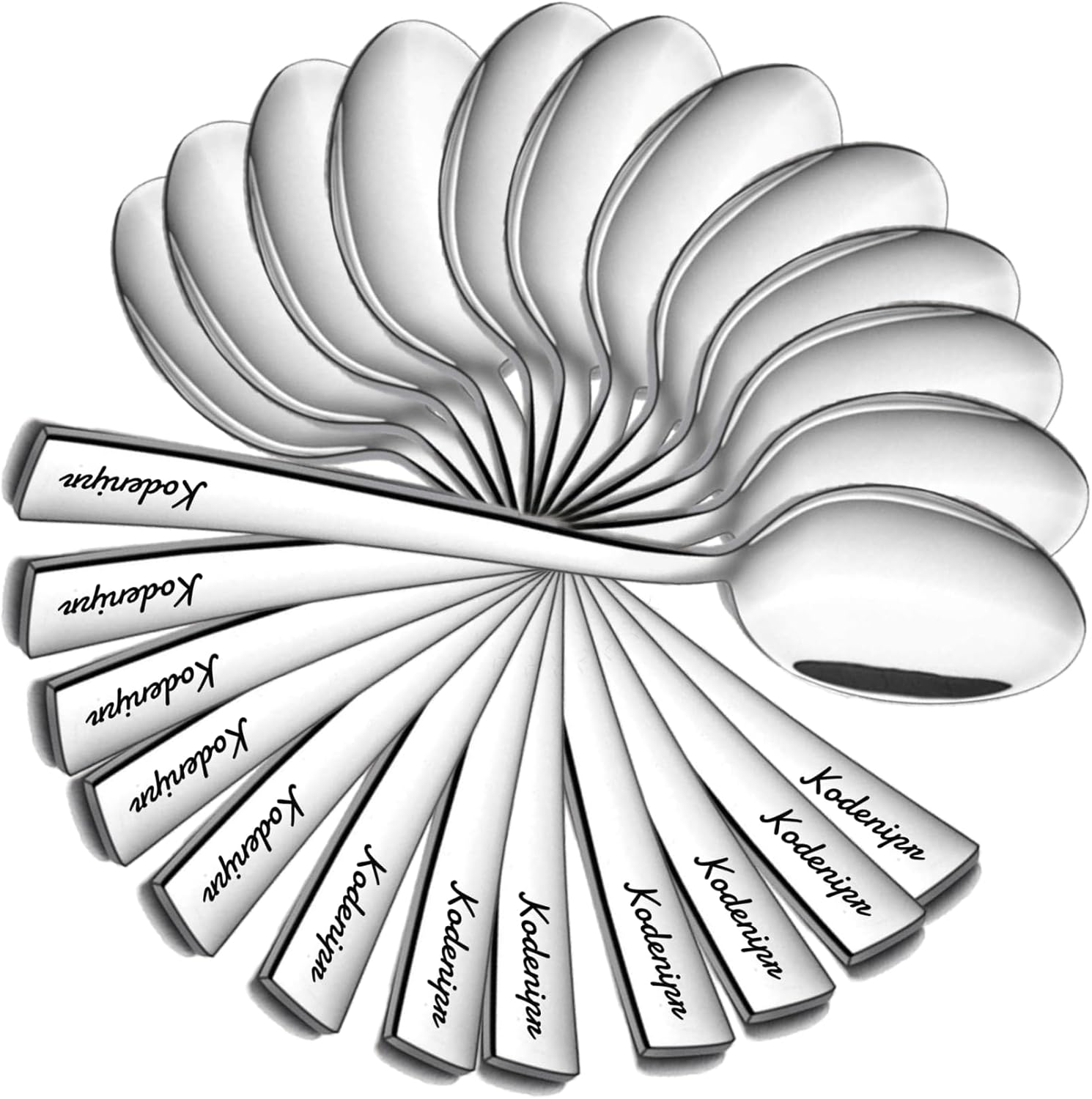 kodenipr club stainless steel dinning, dinner spoons, table spoon set of 12 for kitchen, spoon kitchen set, length 16.6cm (medium spoon)