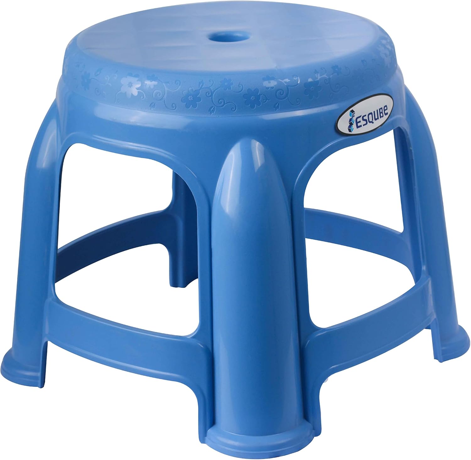 esqube® lilly plastic compact step stool blue color
