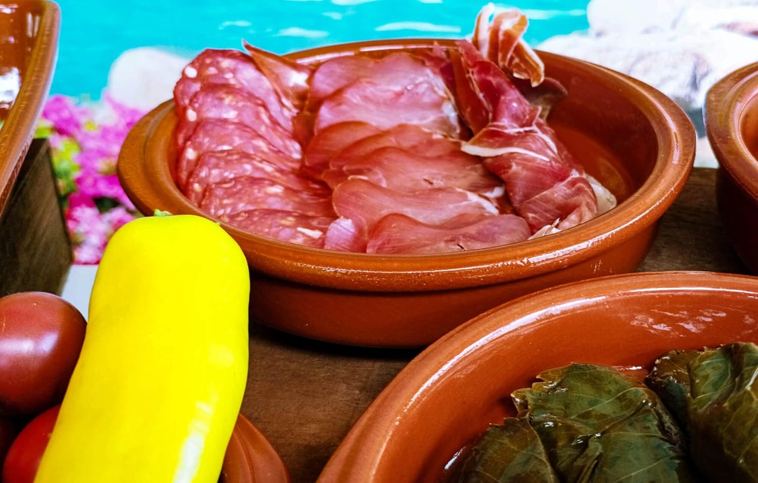 arte glazed terracotta round oven safe serving baking tray tapas snack dish plate (single 20cm)