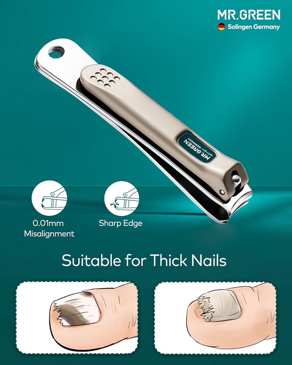 mr.green manicure set, pedicure sets, nail clipper sets, stainless steel professional nail cutter kits with travel case (12 count)