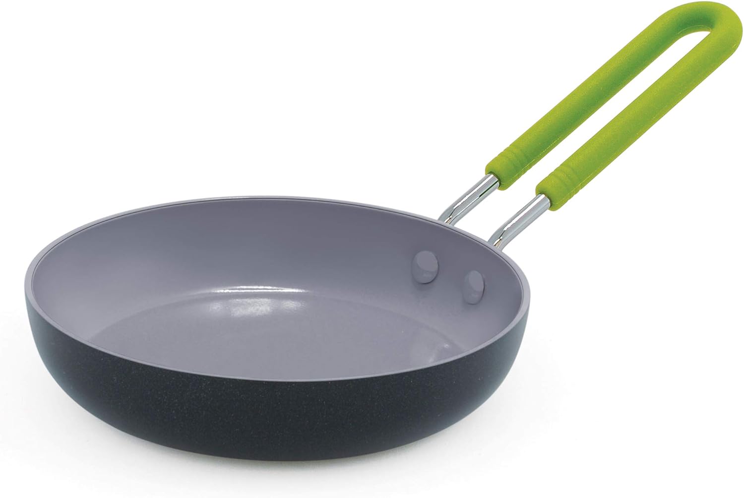 greenpan ceramic non stick mini round egg pan, 5", grey 5" gray cw001359 017