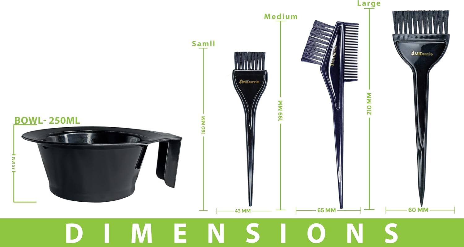 omidazzle midazzle professional hair coloring dyeing kit brush with bowl black (hair dye bowl set)