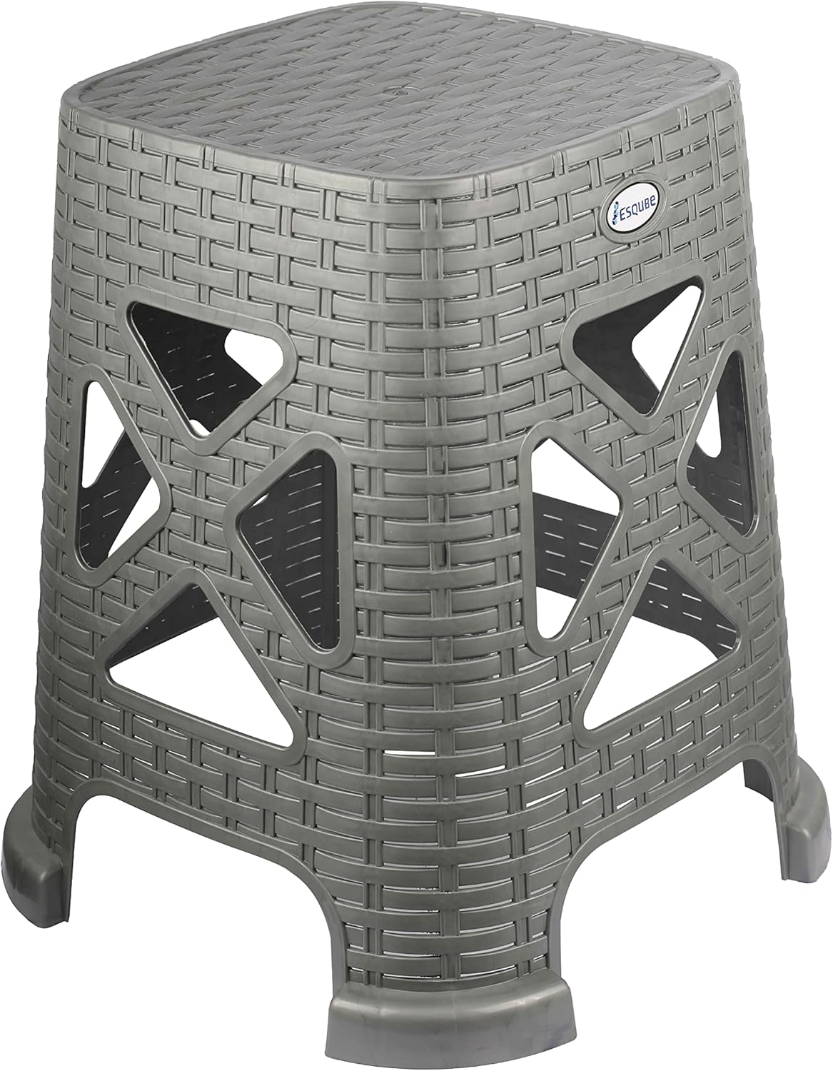 esqube® plastic high stool square for indoors and outdoors grey color