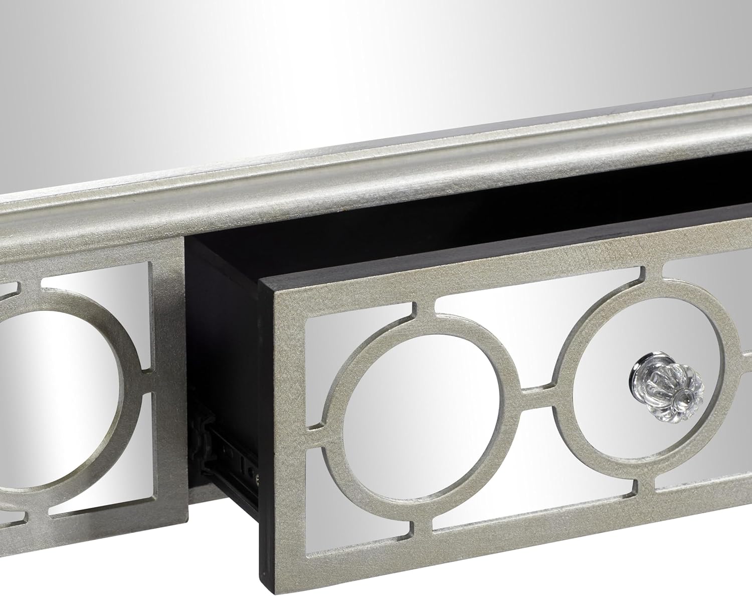 deco 79 58753 wall mirror and console table set, white