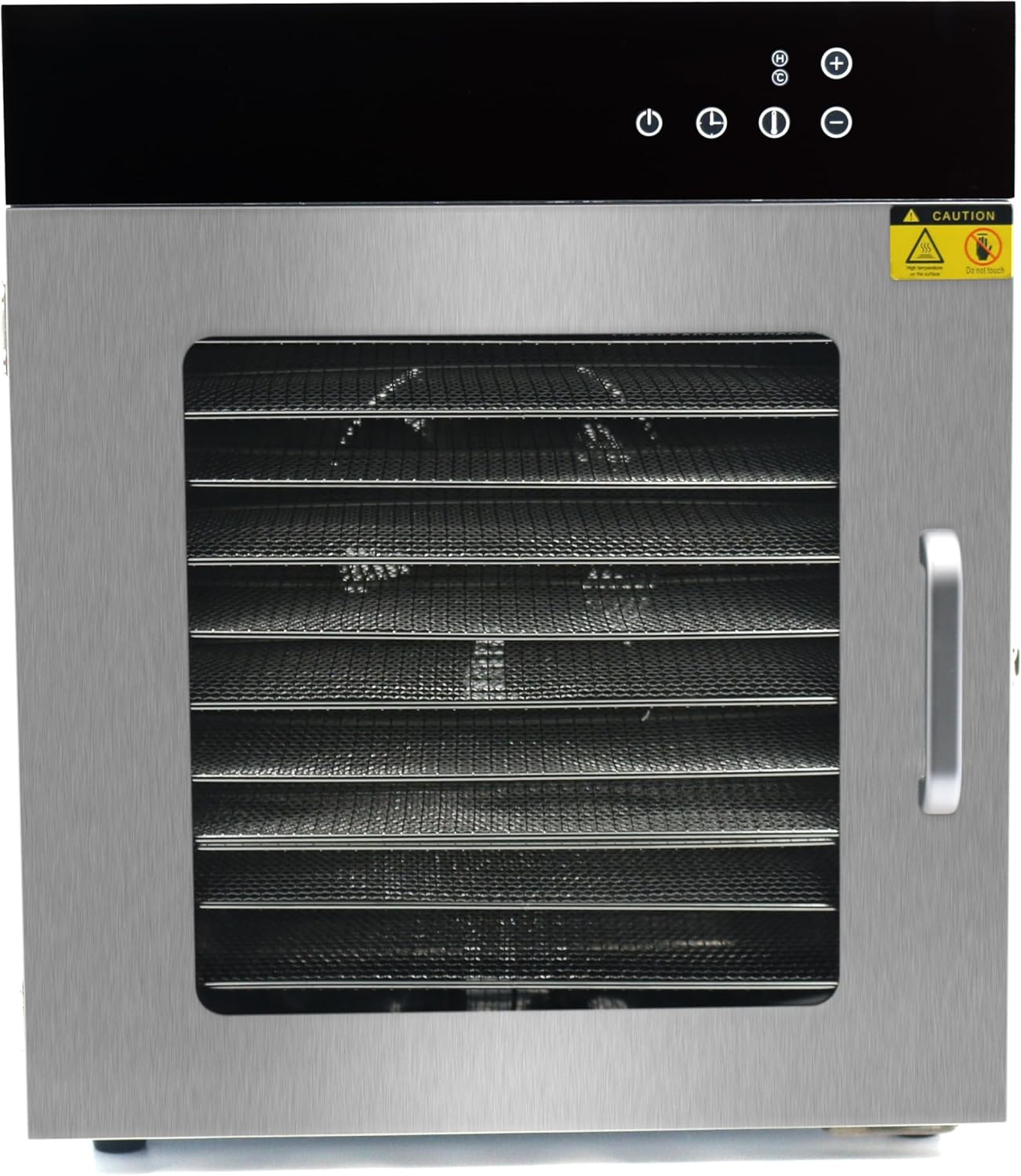 grace commercial food dehydrator machine 12 tray 1000w digital adjustable timer and temperature control dryer for jerky, herb, meat, beef, fruit and to dry vegetables stainless steel